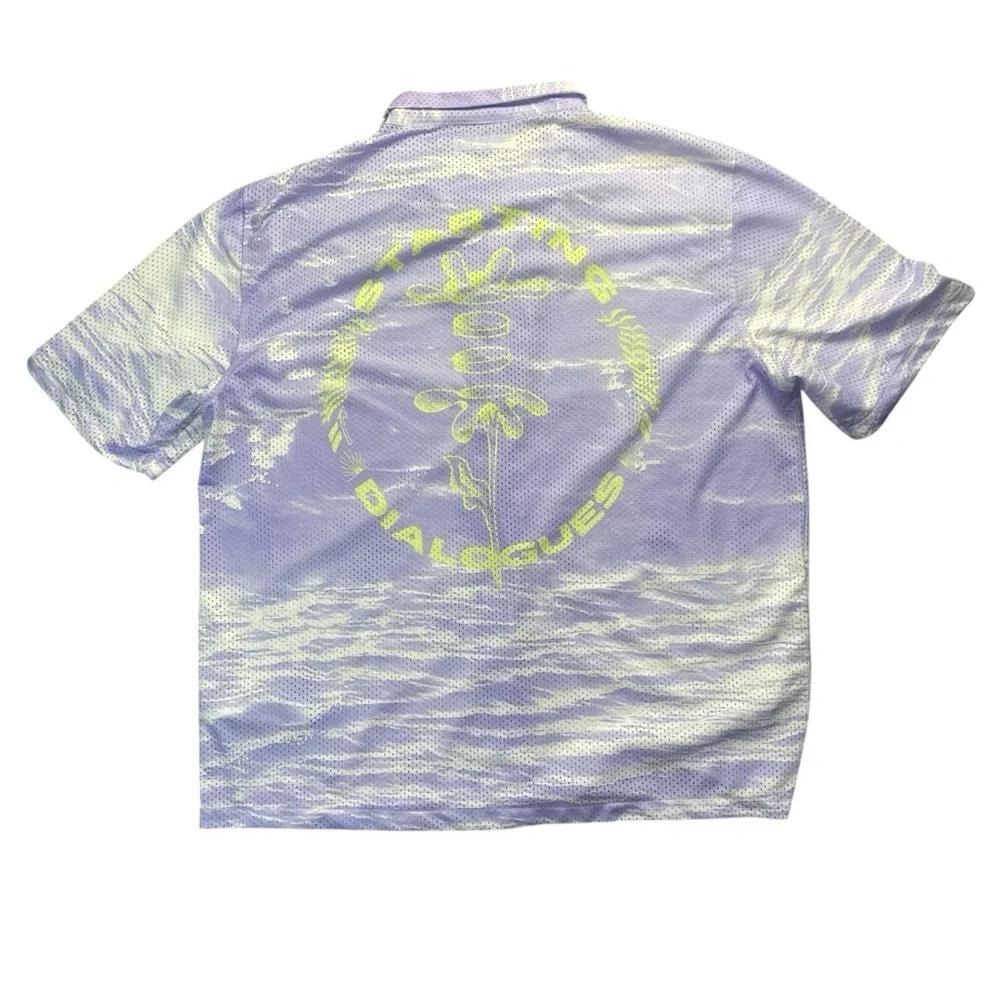 Zara Purple and White Casual Button Down Shirt size XL - Picture 7 of 10